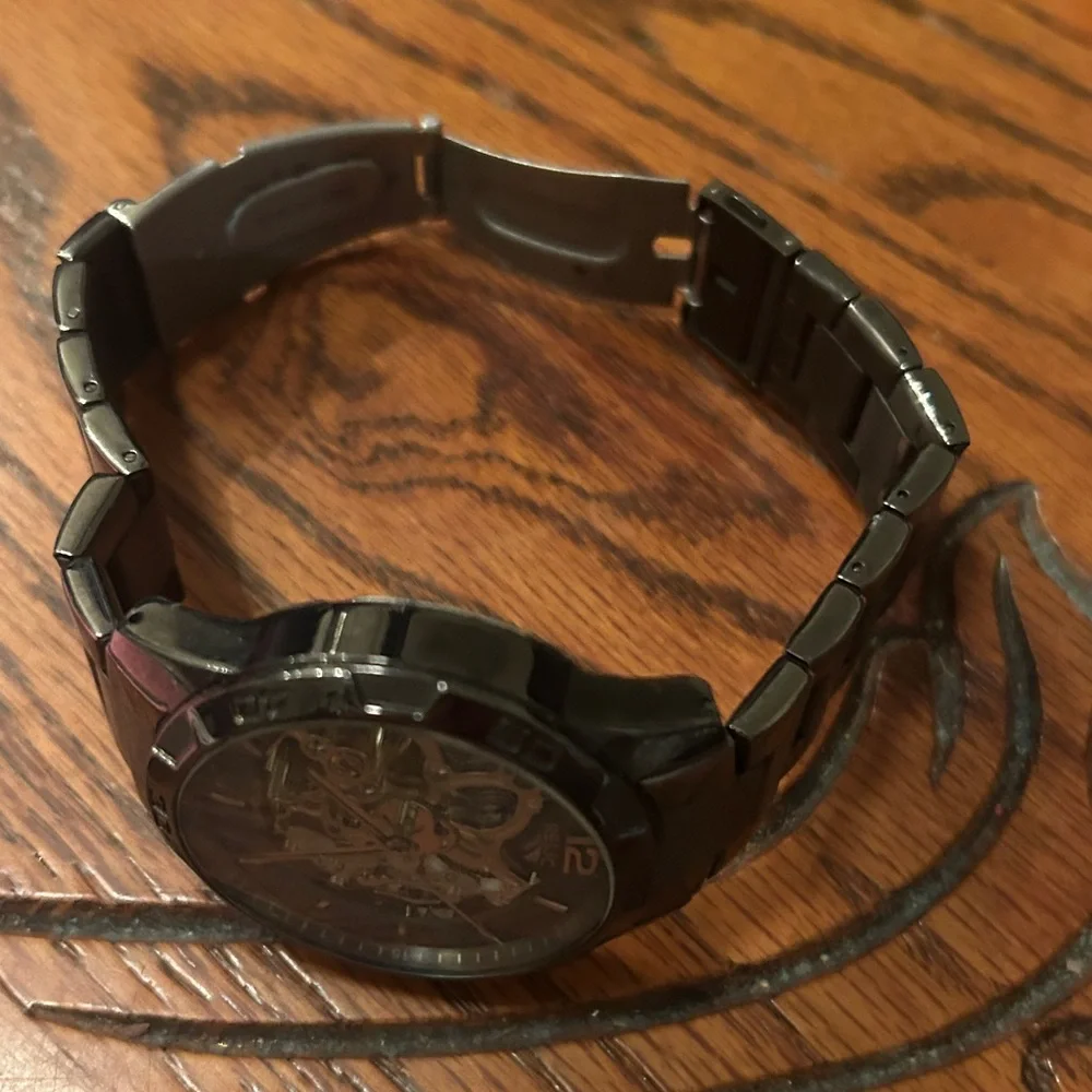 Relic Black Skeleton Dial Watch for men - Picture 4 of 6